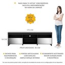 Ver imagem 6 de Rack Tv 65" Com Rodízios E Espelho 2 Portas Paris Multimóveis V3330 Preto Preto