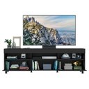 Ver imagem 4 de Rack Tv 65" Com Rodízios E Espelho 2 Portas Paris Multimóveis V3330 Preto Preto