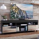 Ver imagem 7 de Rack Tv 65" Com Rodízios E Espelho 2 Portas Paris Multimóveis V3330 Preto Preto
