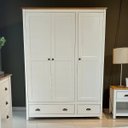 Ver imagem 7 de Guarda Roupa Solteiro Branco 3 Portas e 2 Gavetas 100% Madeira de Pinus