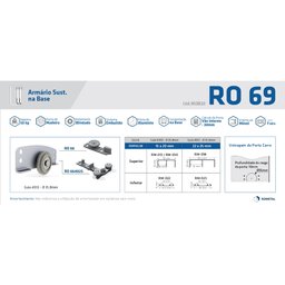 Sistema Deslizante Ro 69 (50 Kg) com Guia 4002 Embutido para 01 Porta Rometal 01 Kit - 2