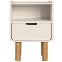 Ver mais imagens de Mesa de Cabeceira para Quarto 1 Gaveta Orgânica 45cm Nordic A03 Off White Roble - Lyam Decor
