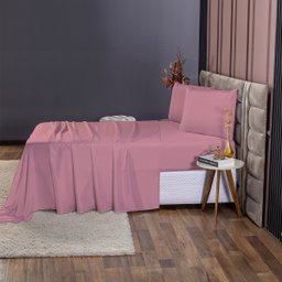Jogo de Lençol 400 Fios Casal 4 Peças em Ponto Palito Cor:rosa - 3