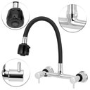 Ver imagem 2 de Torneira Cozinha Misturador Flexível Duplo Jato Preto Parede