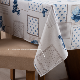 Toalha de Mesa Pratik 8 Lugares 1 Pç - Floral Azul - 6