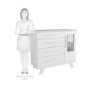 Ver imagem 4 de Cômoda Infantil Retrô Peroba em Mdf Branco 4 Gavetas 1 Porta