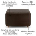 Ver imagem 5 de Kit 2 Puff Modular Block 74x74 cm Pes Madeira Courino Tcs 721 Moll
