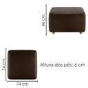 Ver imagem 3 de Kit 2 Puff Modular Block 74x74 cm Pes Madeira Courino Tcs 721 Moll