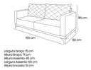 Ver mais imagens de Sofá Viena 2 Lugares Bouclê Bege 1.60m Pés em Aço para Sala Bz Home Decor