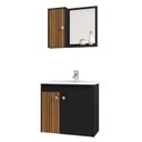 Ver imagem 1 de Conjunto Gabinete para Banheiro Munique Preto Fosco/ripado - Bechara