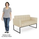 Ver imagem 6 de Sofá Namoradeira e 2 Poltronas Base Industrial Preto Ana Veludo Luxo Off White - Ibiza