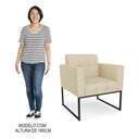 Ver imagem 7 de Sofá Namoradeira e 2 Poltronas Base Industrial Preto Ana Veludo Luxo Off White - Ibiza