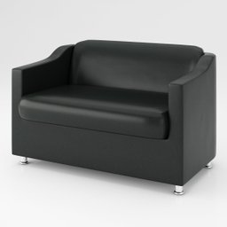 KIT Namoradeira Tilla + 2 Poltronas para Sala Balaqui Decor Cor:Preto - 3