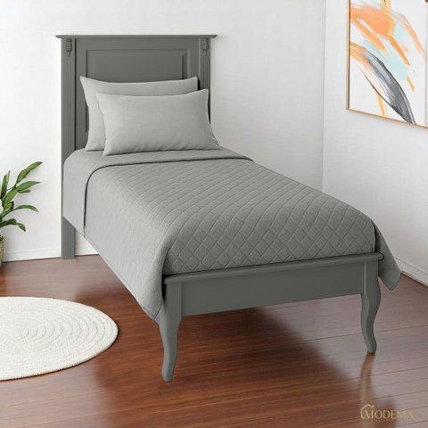 Cama Solteiro Madeira Pés Luiz Xv 60836 Hannover Linz Móveis - Cinza