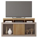 Ver imagem 4 de Rack Bancada Lagoa 136cm Mdp Portas Ripados de Correr Fendi/buriti G11 - Gran Belo