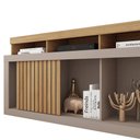 Ver imagem 3 de Rack Bancada Lagoa 136cm Mdp Portas Ripados de Correr Fendi/buriti G11 - Gran Belo