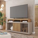 Ver imagem 5 de Rack Bancada Lagoa 136cm Mdp Portas Ripados de Correr Fendi/buriti G11 - Gran Belo