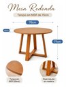 Ver imagem 4 de Mesa de Jantar Redonda Freijó c/ Base em Madeira Maciça 70cm