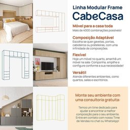 Guarda-Roupa 2 Módulos 2 Portas 3 Prateleiras 3 Gavetas Frame CabeCasa MadeiraMadeira - 3