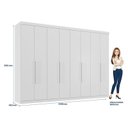 Ver imagem 6 de Guarda Roupa Casal 8 Portas 4 Gavetas Master New Branco Brilho - Santos Andirá