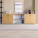 Ver imagem 5 de Armário para Escritório 240cm com 4 Portas Nicho e Tampo Embutido Corporate