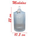 Ver imagem 2 de Bomboniere De Vidro Grosso Azul Com Detalhe Em Metal 22cm