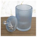Ver imagem 3 de Bomboniere De Vidro Grosso Azul Com Detalhe Em Metal 22cm
