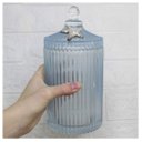 Ver imagem 4 de Bomboniere De Vidro Grosso Azul Com Detalhe Em Metal 22cm