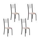 Ver imagem 1 de Kit 4 Cadeiras Tubular 95x37x40 cm Dany Preto Botanic Bege/Preto