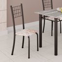 Ver imagem 2 de Kit 4 Cadeiras Tubular 95x37x40 cm Dany Preto Botanic Bege/Preto
