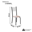 Ver imagem 3 de Kit 4 Cadeiras Tubular 95x37x40 cm Dany Preto Botanic Bege/Preto