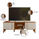 Ver imagem 3 de Conjunto Sala Painel Frisado para TV 70 pol Rack 180cm MDF Off White Peternella