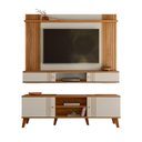 Ver imagem 4 de Conjunto Sala Painel Frisado para TV 70 pol Rack 180cm MDF Off White Peternella