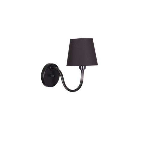 Arandela em Alumínio com Cúpula de Tecido Preto 26cm 1e27 Paris Luz