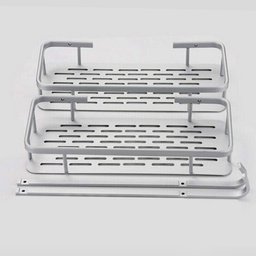 Porta Shampoo Duplo Prateleira Suporte Banho Banheiro Parede Chuveiro Aluminio Sabonete - 3