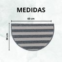 Ver imagem 4 de Capacho Tapete Porta Entrada Meia Lua 38x60 Listras Cinza