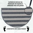Ver imagem 6 de Capacho Tapete Porta Entrada Meia Lua 38x60 Listras Cinza