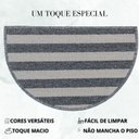 Ver imagem 3 de Capacho Tapete Porta Entrada Meia Lua 38x60 Listras Cinza