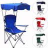 CADEIRA COM COBERTURA GUARDA SOL BANQUETA DOBRAVEL PARA CAMPING PRAIA ACAMPAMENTO COM PORTA COPO - 4
