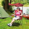 CADEIRA COM COBERTURA GUARDA SOL BANQUETA DOBRAVEL PARA CAMPING PRAIA ACAMPAMENTO COM PORTA COPO - 3