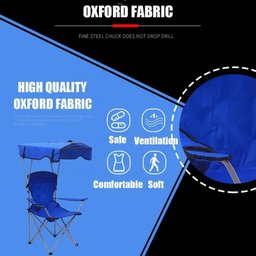 CADEIRA COM COBERTURA GUARDA SOL BANQUETA DOBRAVEL PARA CAMPING PRAIA ACAMPAMENTO COM PORTA COPO - 6