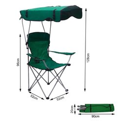 CADEIRA COM COBERTURA GUARDA SOL BANQUETA DOBRAVEL PARA CAMPING PRAIA ACAMPAMENTO COM PORTA COPO - 5