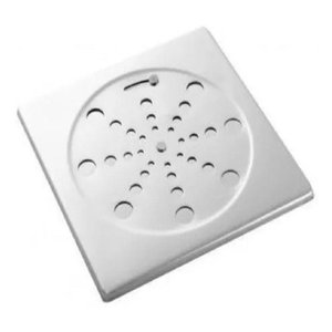 Ralo Grelha Inox para Banheiro Quadrado 15x15 com Fecho