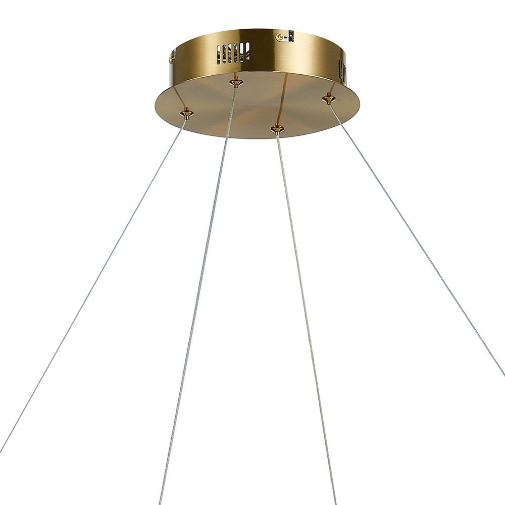 Lustre Pendente Dourado e Cristal Led 65w 3000k Vougue 80cm Bivolt Mais Luz - 5