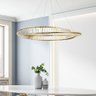 Lustre Pendente Dourado e Cristal Led 65w 3000k Vougue 80cm Bivolt Mais Luz - 2