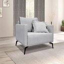 Ver mais imagens de Kit 2 Poltronas E Sofá 2 Lugares 1,60m Cinza Pés Metálicos