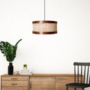 Ver imagem 2 de Luminária Pendente Barcelona Palha Indiana e Couro Sintético:preto