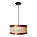 Ver imagem 1 de Luminária Pendente Barcelona Palha Indiana e Couro Sintético:preto