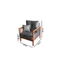 Ver imagem 3 de Kit Sofá Paris Corda nautica com 3 peças luxury linho grafite com almofadas