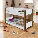 Ver imagem 1 de Beliche Infantil Aura Serena com Colchão MDF Branco Divaloto Móveis